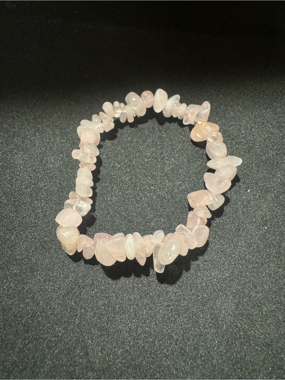 Rose Quartz Chip Bead Stretch Bracelet - Pink